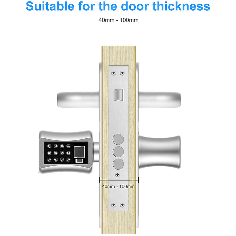 

Cerradura de cilindro inteligente con aplicacion Tuya, nucleo de cerradura de puerta de seguridad antirrobo,Plata, 35-35 mm