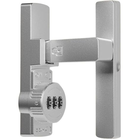 Cerradura de combinación de 90 grados con código sin llave de 3 dígitos para puertas, graneros, garajes, cobertizos de jardín y armarios de ventanas (plateada).