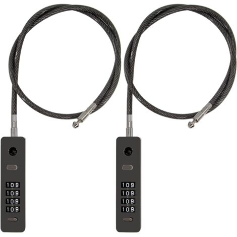 Cerradura de combinación de cable de acero de 4 dígitos, 1/5" de diámetro, 23" de largo, adecuada para gabinetes, casilleros, cercas, cajas de herramientas y puertas