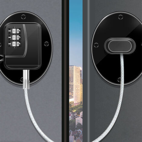 Cerradura de combinación negra FQ1 para frigoríficos: cerradura multifuncional de ABS/metal para puertas, ventanas y armarios.