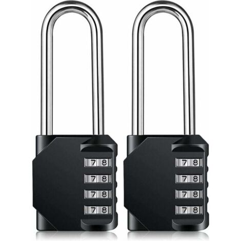 Cerradura de combinación robusta: candado resistente a la intemperie, cerradura reiniciable, arco de aleación de zinc de 43 mm, 4 dígitos