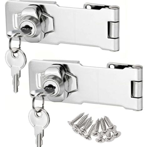 Cerradura de gancho con varias llaves, cerradura para cajón, cerradura para muebles, cerradura con llave para muebles, cerradura de gancho, cerradura para buzón, cerradura con candado (3" - 2 piezas)