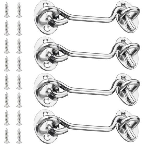 Cerradura de gancho de acero inoxidable de alta resistencia para puertas, apta para portones y cobertizos, así como para armarios, ventanas y puertas de garaje. Construcción robusta.