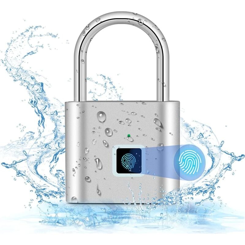 Qiyao - Cerradura de huella dactilar, cerradura inteligente, impermeable, con candado, carga usb, biométrica de alta seguridad para taquillas de