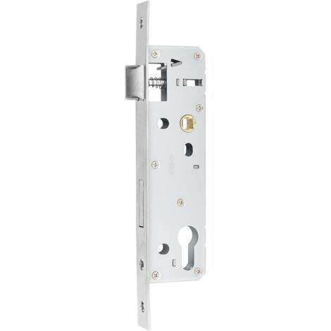 Cerradura de marco tubular - Acero inoxidable - Distancia: 85 mm - Distancia al cilindro: 35 mm - Cerradura de marco tubular - Cerradura para puerta de jardín - Inserto de cerradura para apertura izqu