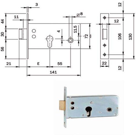 Cerradura de metal para insertar 720 ISEO