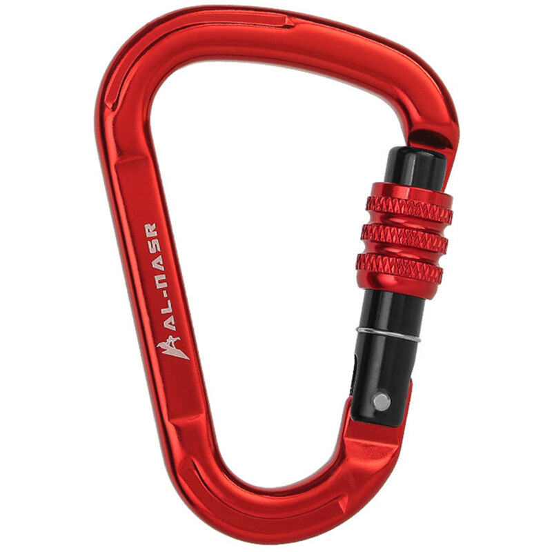 

Al-nasr - Cerradura de mosqueton en forma de D 25KN, mosqueton de aleacion de aluminio resistente,Rojo, AL-9616KSG