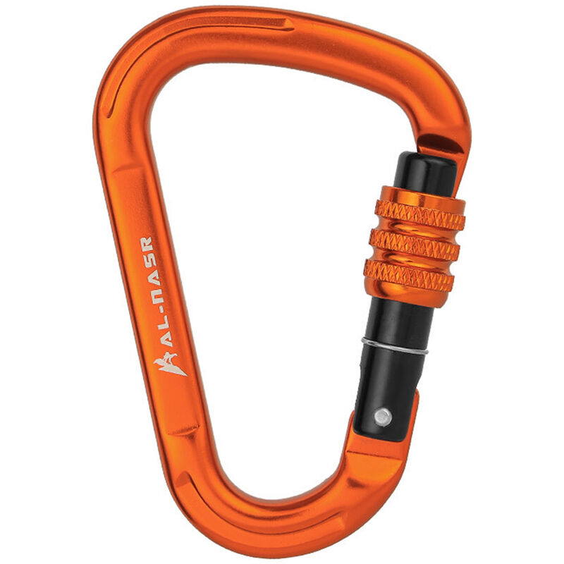 

Al-nasr - Cerradura de mosqueton en forma de D 25KN, mosqueton de aleacion de aluminio resistente,Naranja, AL-9616KSG