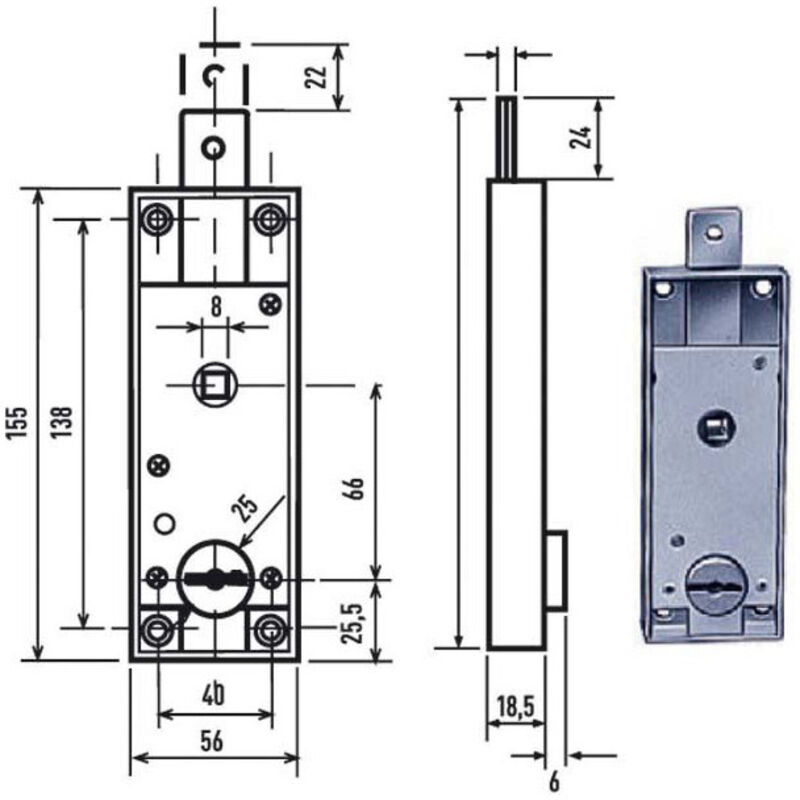 Cerradura de palanca Dm C/Q 1640 Potente
