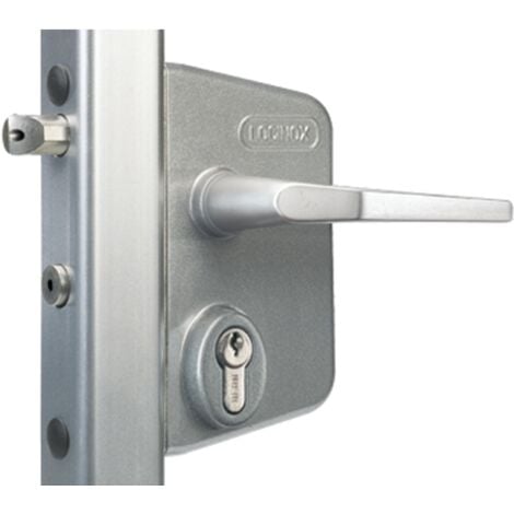 Cerradura de puerta abatible beq. + cilindro perfil alu/acero inoxidable 40 a 60 LOCINOX