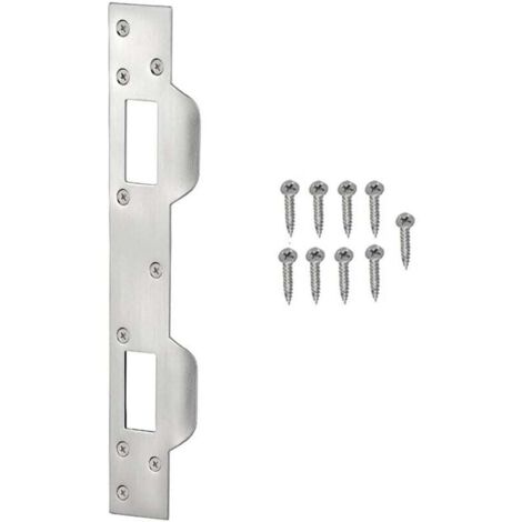 Cerradura de puerta blanca para placas de cerradura de puerta de metal de 5-1/2 a 6 pulgadas, seguridad para puertas interiores y exteriores, asegura el marco de la puerta