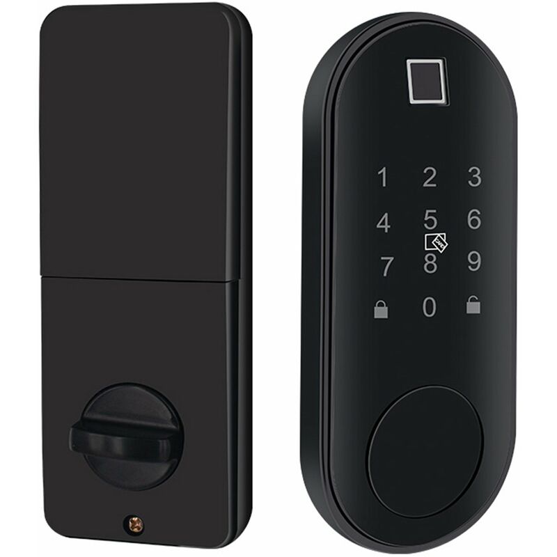 

Cerradura de puerta con huella digital Cinco formas de desbloqueo Clave de contrasena Tarjeta magnetica Aplicacion de telefono Panel luminoso Aviso