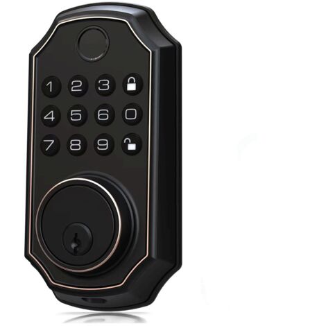 Cerradura de puerta con teclado, bloqueo por huella dactilar y contraseña temporal, cerradura inteligente automática para la puerta principal, control por aplicación, indicador de batería baja, fácil