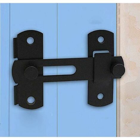 Cerradura de puerta corredera de granero, pestillo de puerta antiguo, gabinete de vino, gabinete de pared, perno de puerta de acero inoxidable, cerradura de puerta corredera de cobertizo (negro mate,