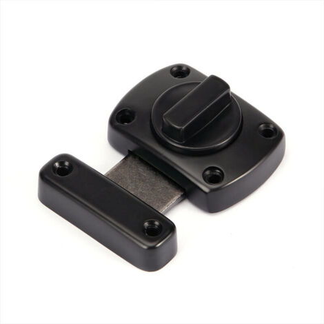 Cerradura de puerta de acero inoxidable con pestillo giratorio, compatible con diversas puertas, color negro (grande)