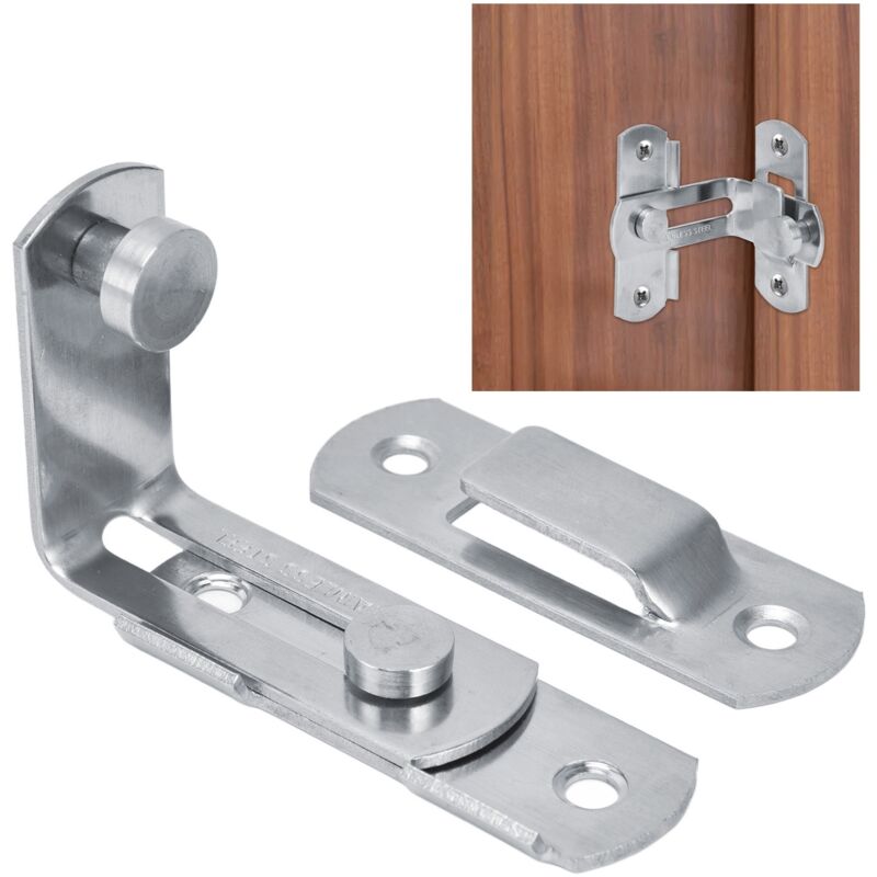 Cerradura de puerta de granero, alta seguridad, diseño de 90 grados, hebilla de esquina de acero inoxidable confiable para ventanas, puertas, garaje