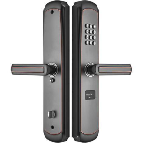 Cerradura de puerta digital mecánica con llave de código sin llave (color: plateado)