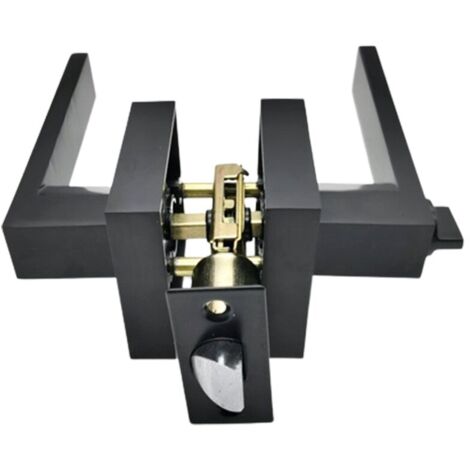 Cerradura de puerta interior con llave, apta para puertas de madera y aleación de aluminio, de aluminio y cobre, color negro.