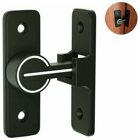 Cerradura de puerta interior corrediza iluminada, pestillo de gancho de puerta abatible de 90°, perno de bloqueo de hebilla antirrobo, para puerta, ventana (90 grados)