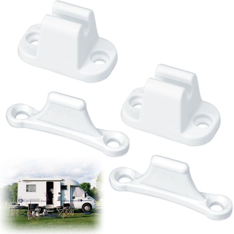 Cerradura de puerta para autocaravana y caravana Orificios de montaje compatibles de 35 mm y 48 mm Accesorios para autocaravanas Cerradura blanca