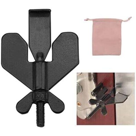Cerradura de puerta portátil KZQ (8,5 × 5,5 × 2 cm), cerradura de privacidad adicional, dispositivo de seguridad interior de acero inoxidable para viajes, hogar, hotel y apartamento.