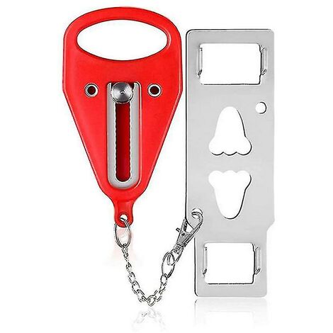 Cerradura de puerta portátil Perno de seguridad Cerradura de metal Cerradura de seguridad antirrobo para el hogar Rojo