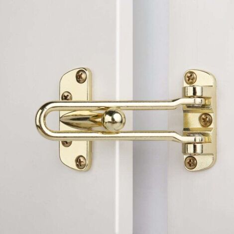 Cerradura de seguridad para el hogar, barra oscilante, pestillo antirrobo para puertas delanteras e interiores (plateado)