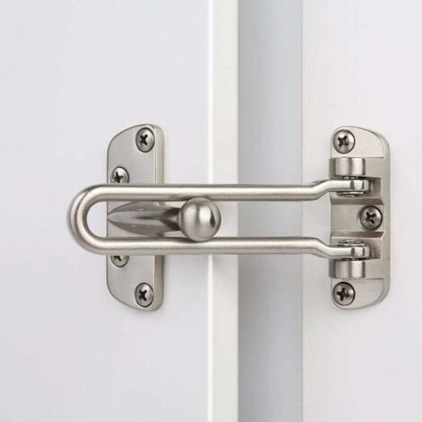 Cerradura de seguridad para puerta de casa, barra giratoria, pestillo protector antirrobo para puertas delanteras e interiores (Plata)