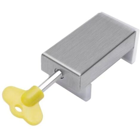 Cerradura de seguridad para ventanas correderas – 1 pieza, con llave, fabricada en acero galvanizado, ajuste universal para puertas francesas de PVC/aluminio.