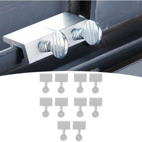 [Cerradura de seguridad para ventanas correderas] Cerradura antirrobo, no requiere perforación, 10 unidades, redonda, de aluminio color plata, para ventanas/puertas.