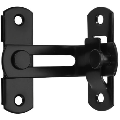 Cerradura de seguridad para ventanas de acero inoxidable con ángulo recto de 90 grados, pestillo abatible para puertas correderas, color negro.