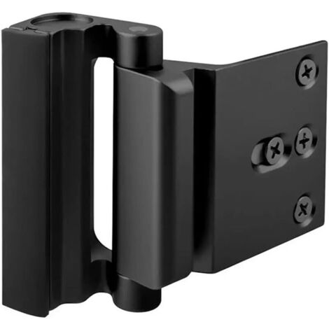 Cerradura de seguridad reforzada de aleación de aluminio para uso doméstico, apta para puertas que se abren hacia adentro por la noche, soporta una fuerza de tracción de 800 libras, color negro.