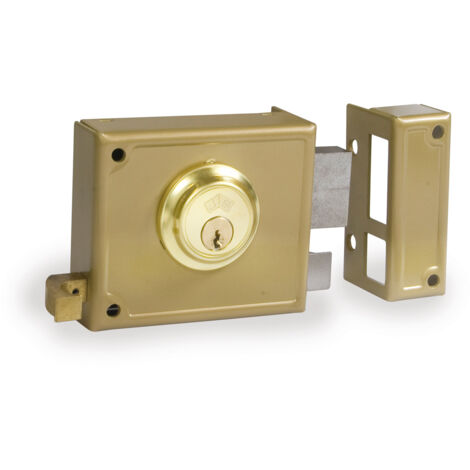 Cerradura de sobreponer Jis 12-12d Dorado 52 mm Derecha 120 mm Sobreponer