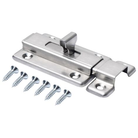 Cerradura deslizante de acero inoxidable con tornillos, apta para puertas de jardín, baños, cobertizos de jardín, aseos y pestillos de puertas.