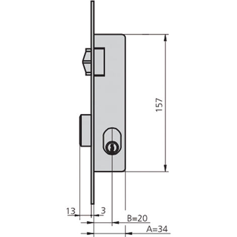 Cerradura embutir acero inox CVL 1964V/6