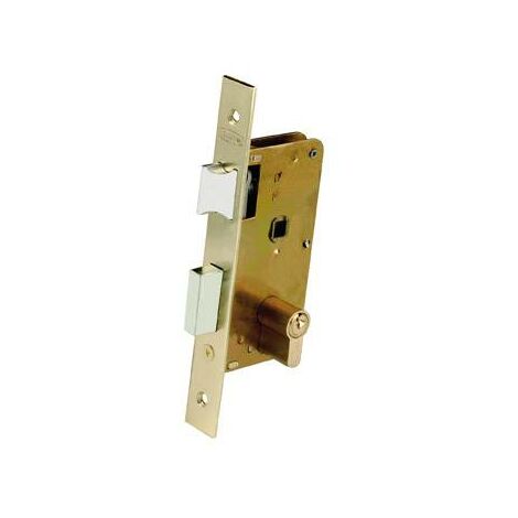 Cerradura embutir madera golpe y llave 3100-cromo/124X50