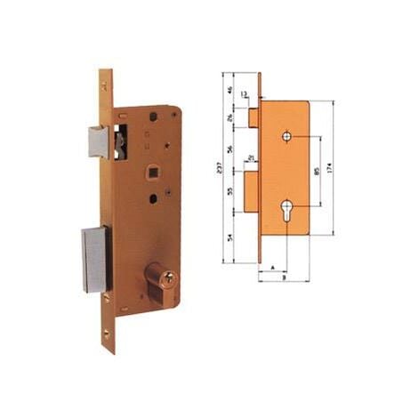 Cerradura embutir madera golpe y llave 4000-cromo/174X35