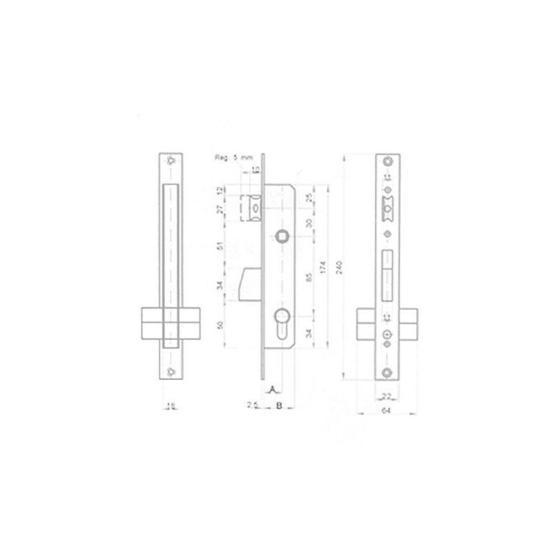 

Cerradura Embutir Met Picap 35