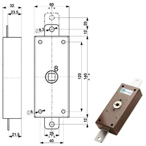 Cerradura Ferroglietto Vertical 34327 Mottura