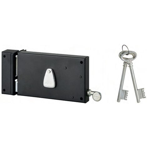 Cerradura horizontal, epoxi negro, 4 ranuras 140x82 mm THIRARD con tirador - Izquierda - 000122