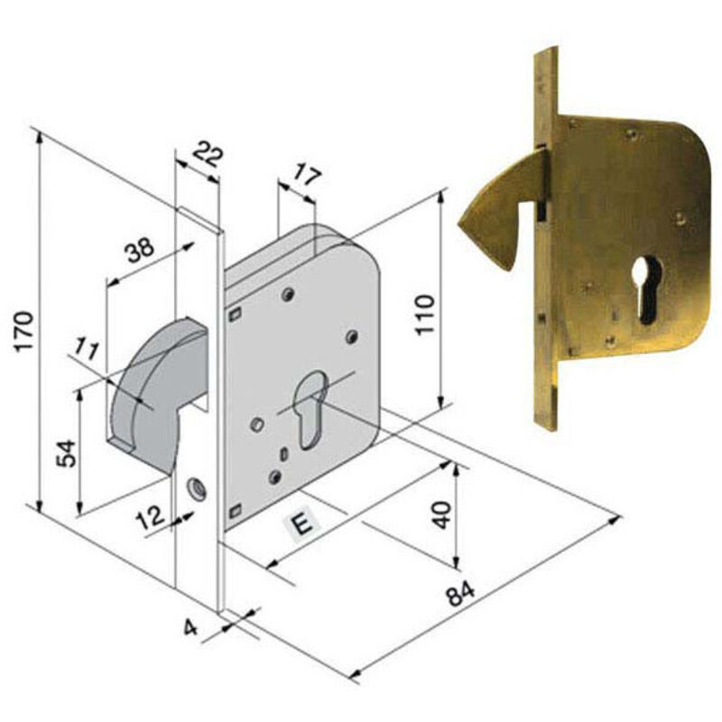 Cerradura Inf.Ferro 068.50.00.0 Welka