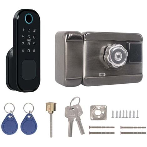 SNQ Cerradura inteligente WiFi con huella dactilar y contraseña, teclado electrónico Tuya