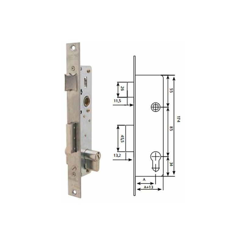 

Tesa - Cerradura Metalica Embutir 25X25Mm 221038Ssi Inox Picaporte/Palanca Deslizante