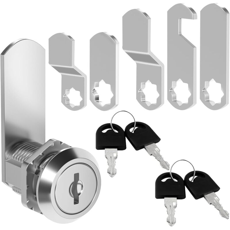 Cerradura para buzón de 16 mm, con 5 placas de bloqueo diferentes y 4 llaves, para taquilla y archivador.