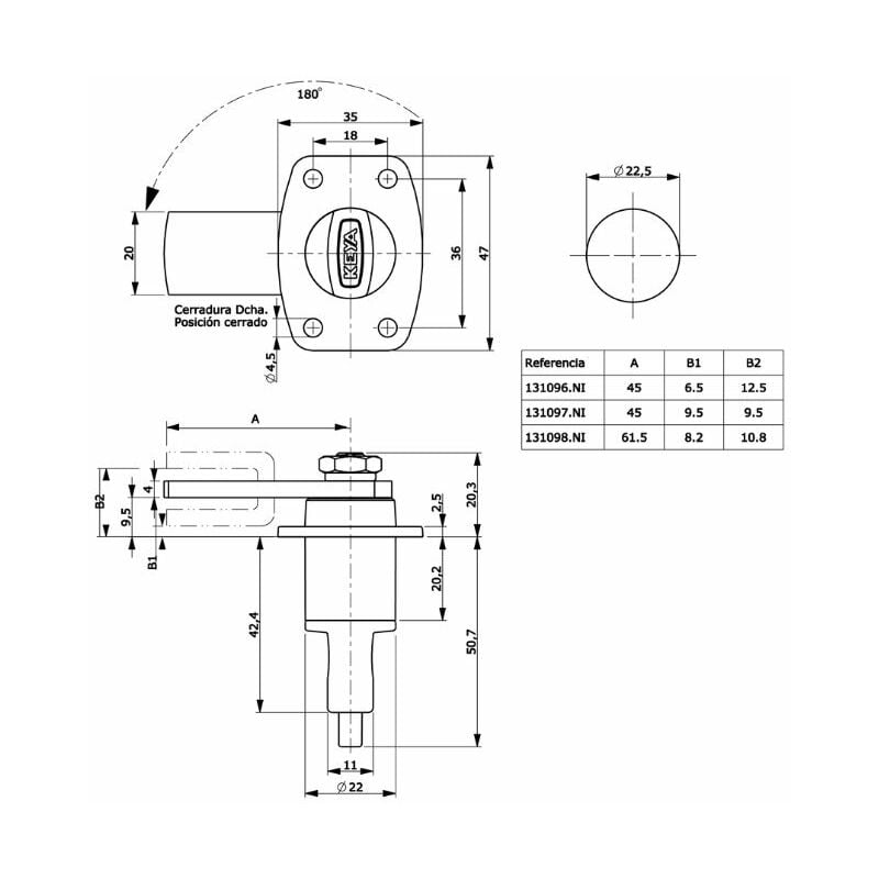 

Cerradura Para Candado Cromada Madera Derecha - Keya