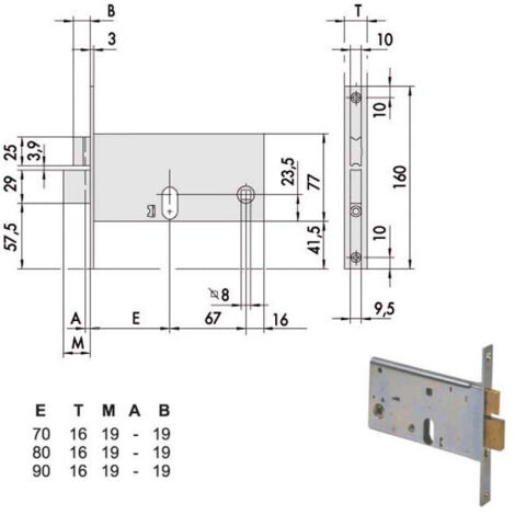 Cerradura para insertar bandas All 44460-70-0 Cisa