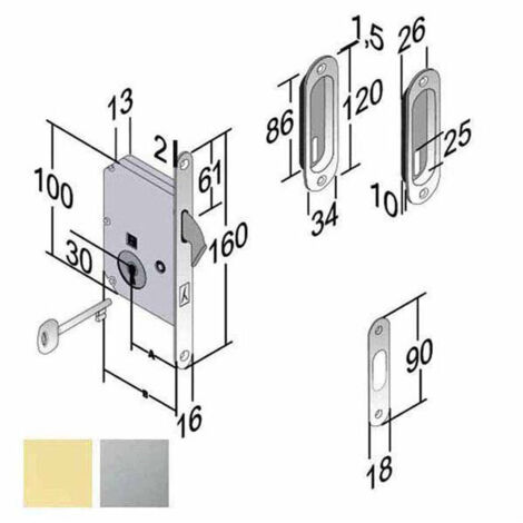 Cerradura para madera corredera E50 Ol B3C Gb