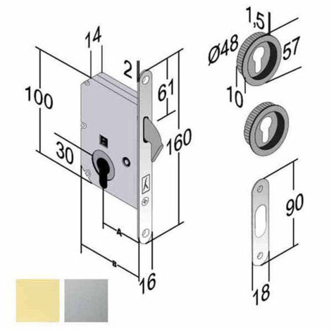Cerradura para madera corredera E50 Yale Ol Boy Gb