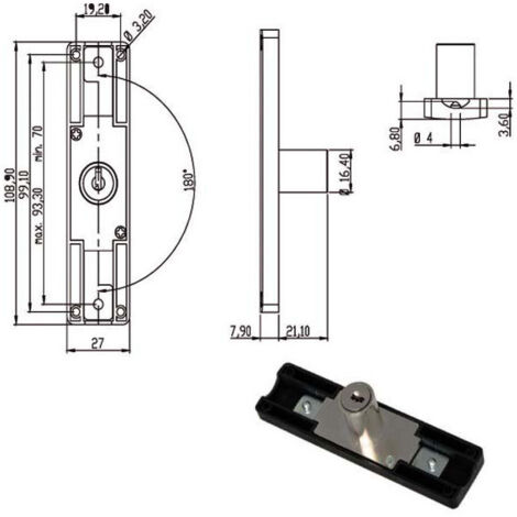 Cerradura para muebles con barra de deslizamiento 240415 Omr