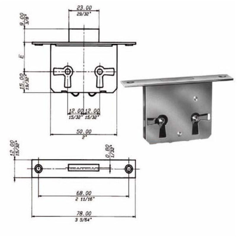 Cerradura para muebles Infilare E 50 M32 Meroni